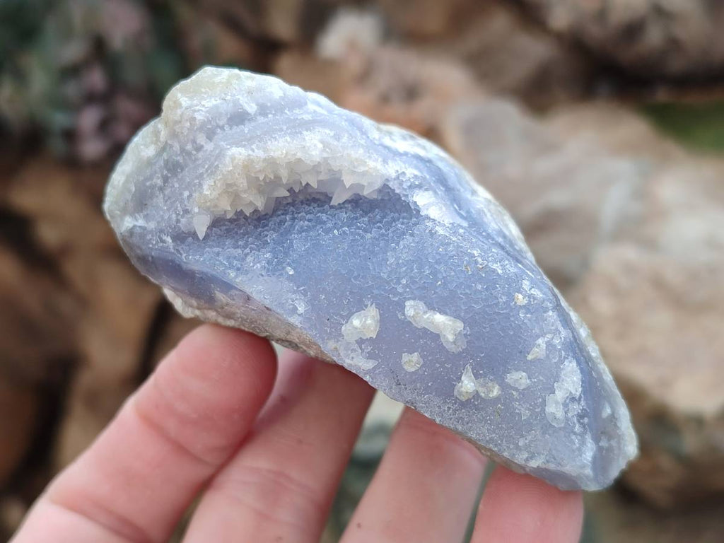 Natural Blue Lace Agate Geode Specimens x 24 From Malawi - Toprock Gemstones and Minerals 