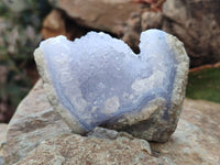 Natural Blue Lace Agate Geode Specimens x 24 From Malawi