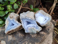 Natural Blue Lace Agate Geode Specimens x 24 From Malawi - Toprock Gemstones and Minerals 