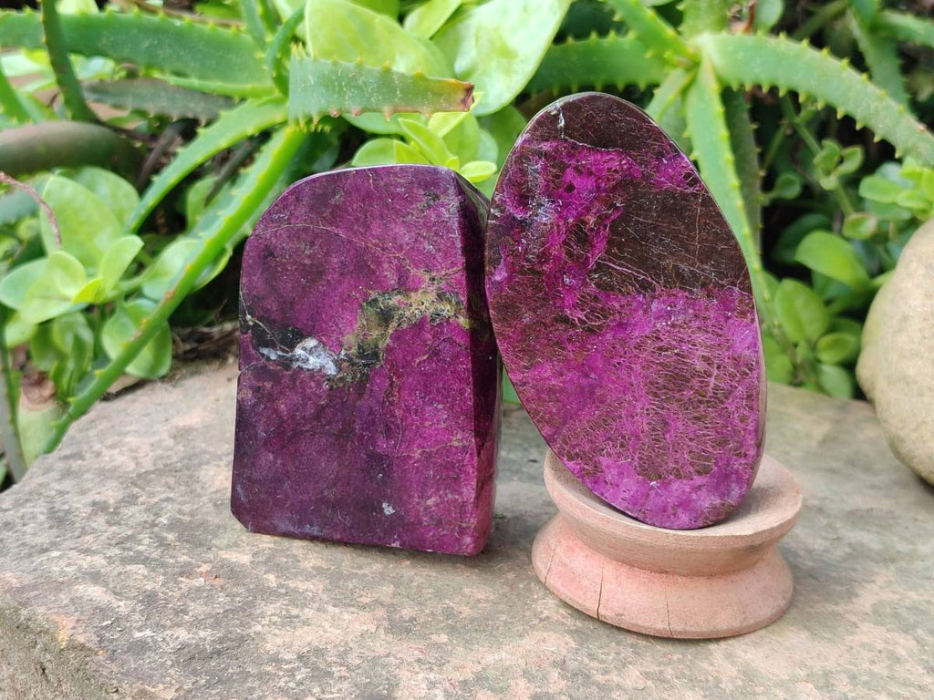 Polished Stichtite Free Forms x 4 From Barberton, South Africa - Toprock Gemstones and Minerals 
