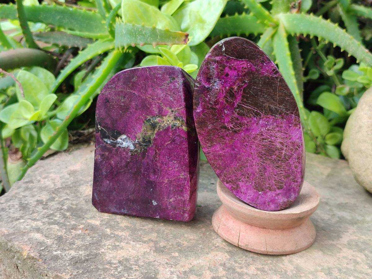 Polished Stichtite Free Forms x 4 From Barberton, South Africa - Toprock Gemstones and Minerals 