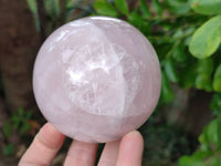 Polished Rose Quartz Spheres x 2 Madagascar