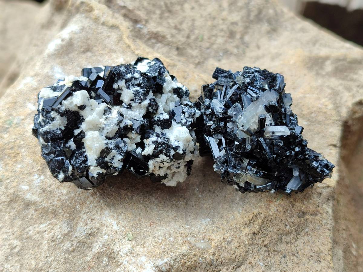 Natural Schorl Black Tourmaline Specimens x 35 From Namibia - Toprock Gemstones and Minerals 