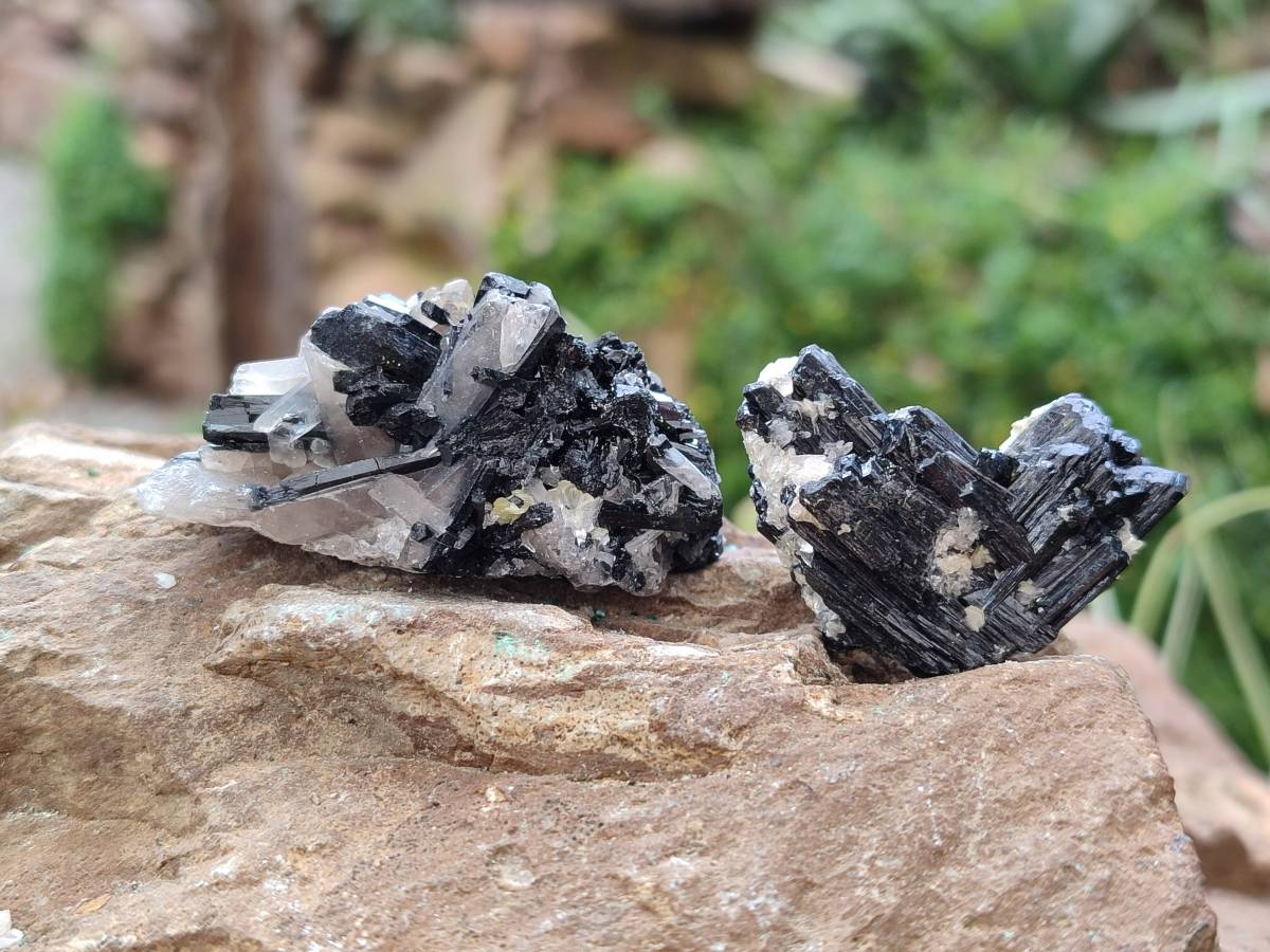 Natural Schorl Black Tourmaline Specimens x 35 From Namibia - Toprock Gemstones and Minerals 