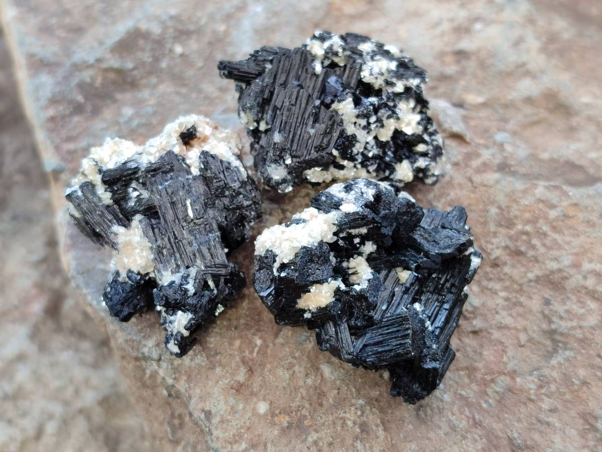 Natural Schorl Black Tourmaline Specimens x 35 From Namibia - Toprock Gemstones and Minerals 