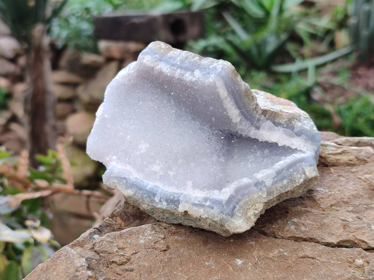 Natural Blue Lace Agate Geode Specimens x 6 From Malawi - Toprock Gemstones and Minerals 