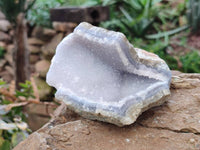 Natural Blue Lace Agate Geode Specimens x 6 From Malawi