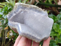 Natural Blue Lace Agate Geode Specimens x 6 From Malawi