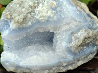 Natural Blue Lace Agate Geode Specimens x 6 From Malawi