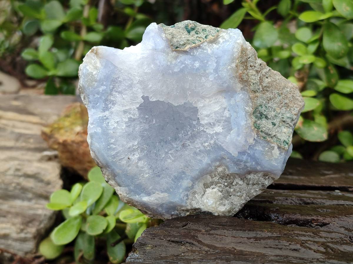 Natural Blue Lace Agate Geode Specimens x 6 From Malawi - Toprock Gemstones and Minerals 