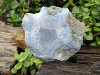Natural Blue Lace Agate Geode Specimens x 6 From Malawi