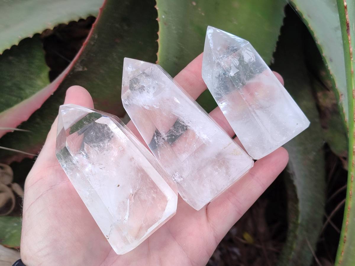 Polished Clear Quartz Crystals x 6 From Madagascar - Toprock Gemstones and Minerals 