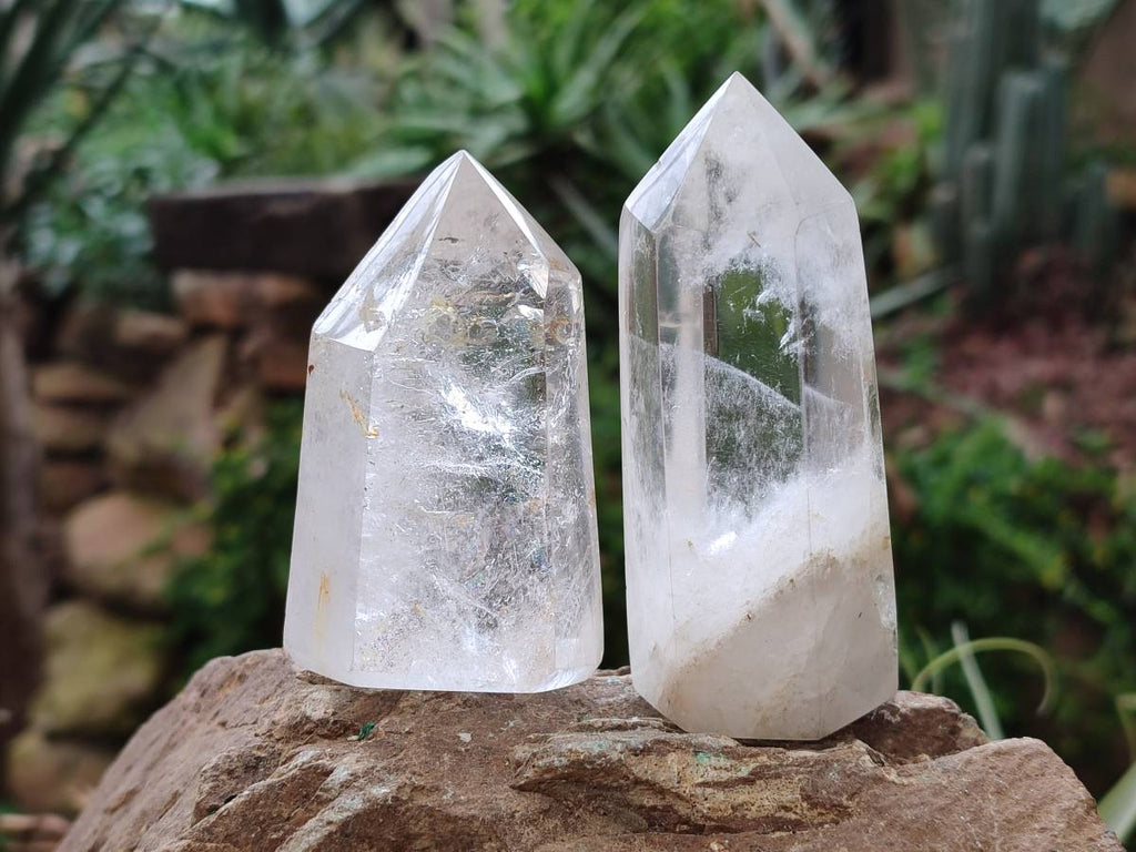 Polished Clear Quartz Crystals x 6 From Madagascar - Toprock Gemstones and Minerals 