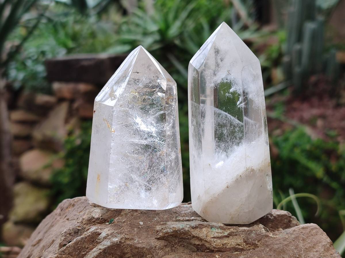Polished Clear Quartz Crystals x 6 From Madagascar - Toprock Gemstones and Minerals 