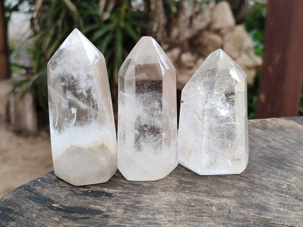 Polished Clear Quartz Crystals x 6 From Madagascar - Toprock Gemstones and Minerals 