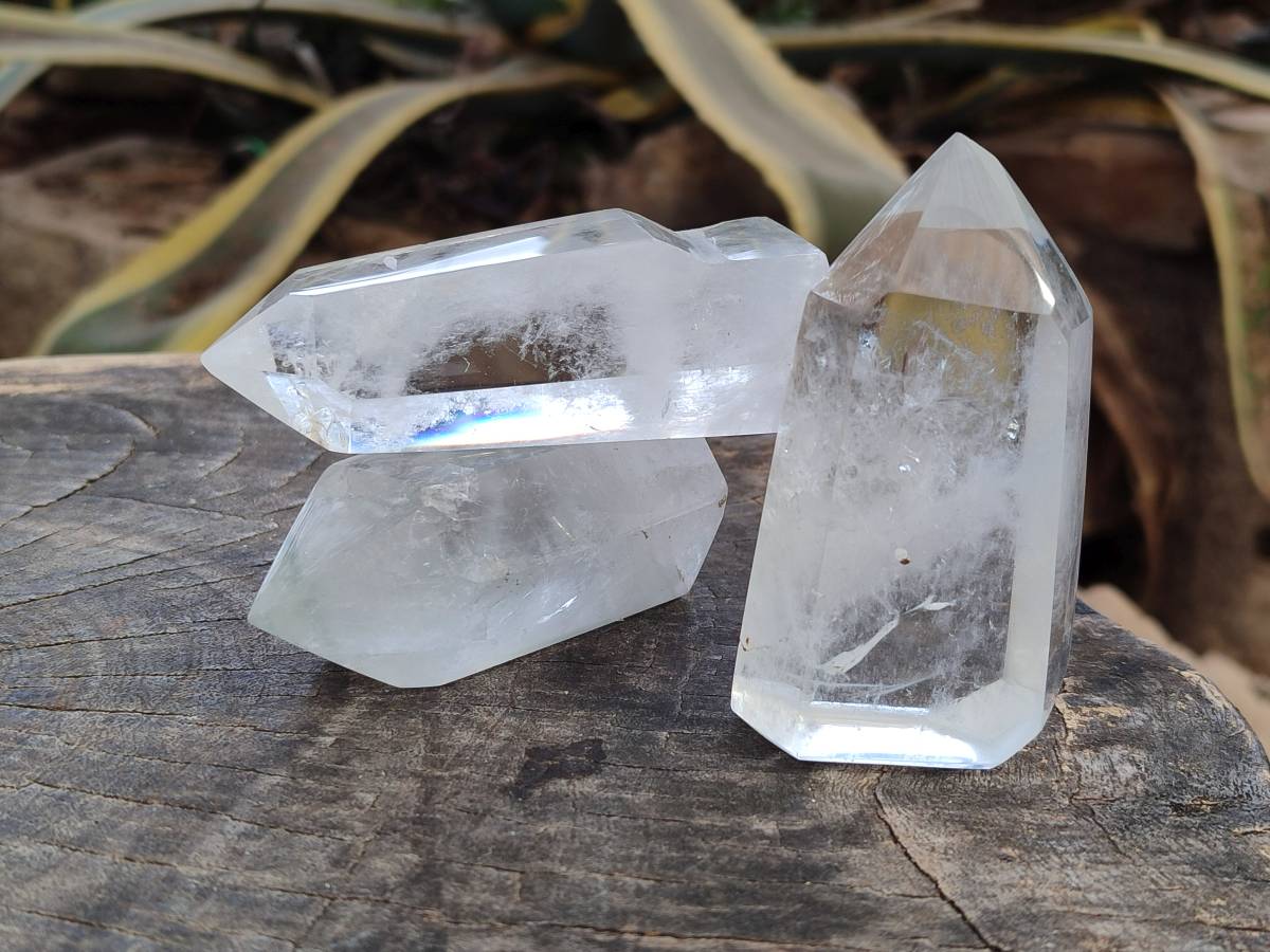 Polished Clear Quartz Crystals x 6 From Madagascar - Toprock Gemstones and Minerals 