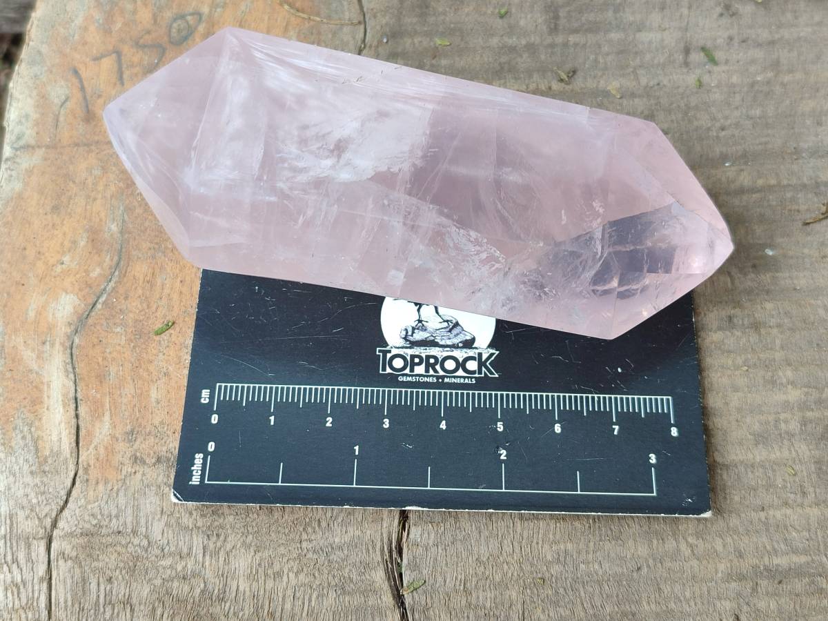 Polished Double Terminated Rose Quartz Points x 6 Madagascar - Toprock Gemstones and Minerals 