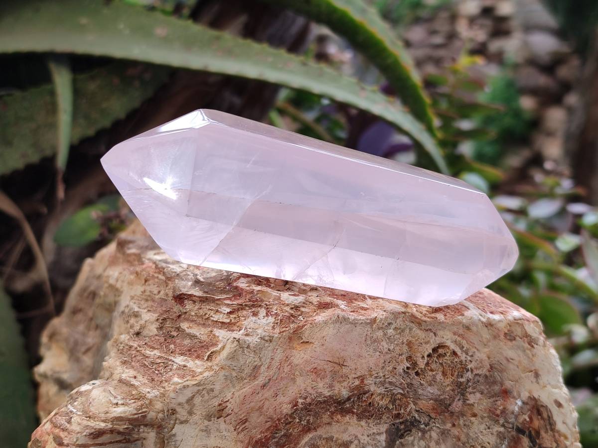 Polished Double Terminated Rose Quartz Points x 6 Madagascar - Toprock Gemstones and Minerals 