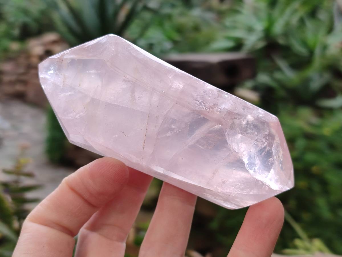 Polished Double Terminated Rose Quartz Points x 6 Madagascar - Toprock Gemstones and Minerals 