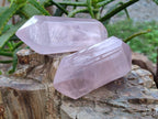Polished Double Terminated Rose Quartz Points x 6 Madagascar - Toprock Gemstones and Minerals 