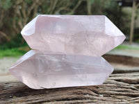 Polished Double Terminated Rose Quartz Points x 6 Madagascar - Toprock Gemstones and Minerals 