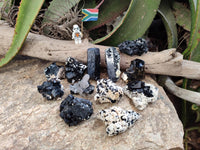 Natural Schorl Black Tourmaline Specimens x 12 From Erongo, Namibia