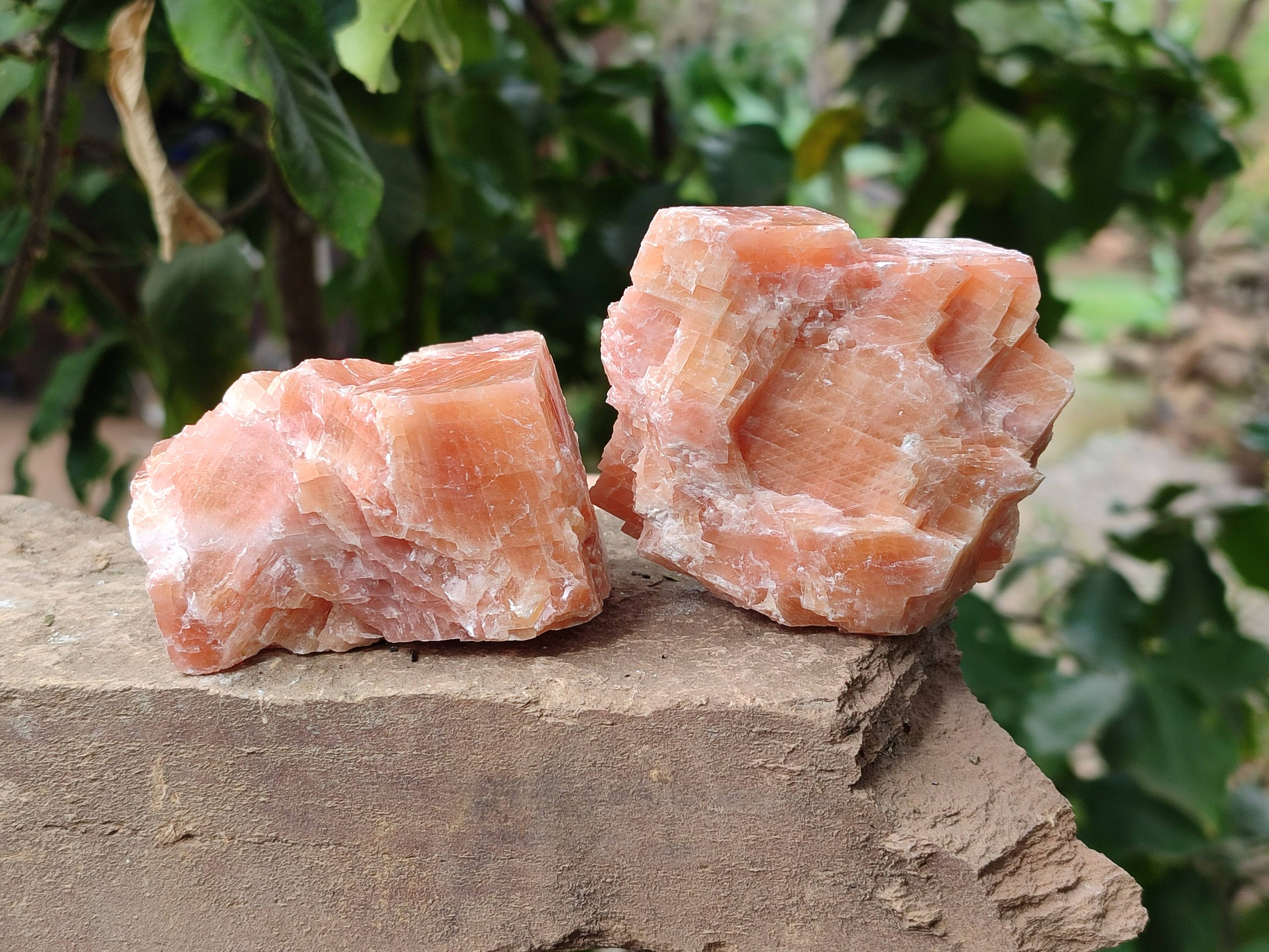 Natural Sunset Orange Calcite Specimens x 12 From Spitzkop, Namibia - Toprock Gemstones and Minerals 