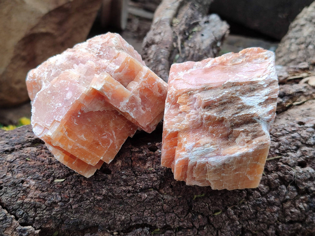 Natural Sunset Orange Calcite Specimens x 12 From Spitzkop, Namibia - Toprock Gemstones and Minerals 