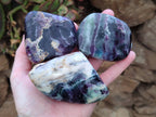 Polished Watermelon Fluorite Free Forms x 6 From Uis, Namibia - Toprock Gemstones and Minerals 