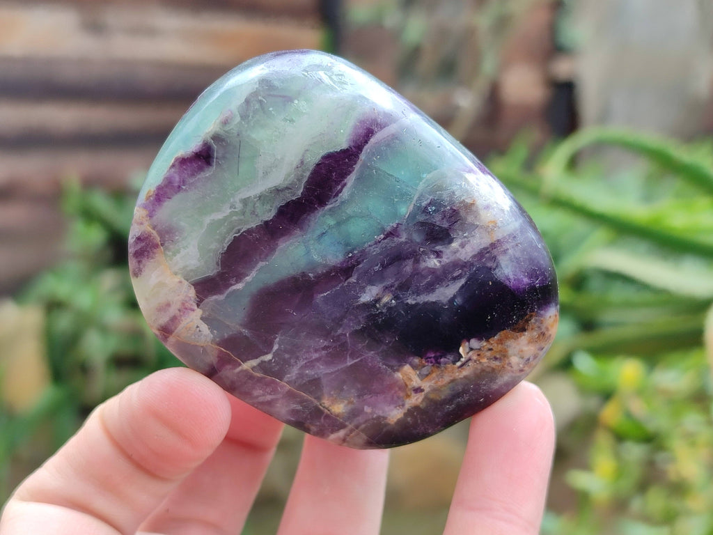 Polished Watermelon Fluorite Free Forms x 6 From Uis, Namibia - Toprock Gemstones and Minerals 