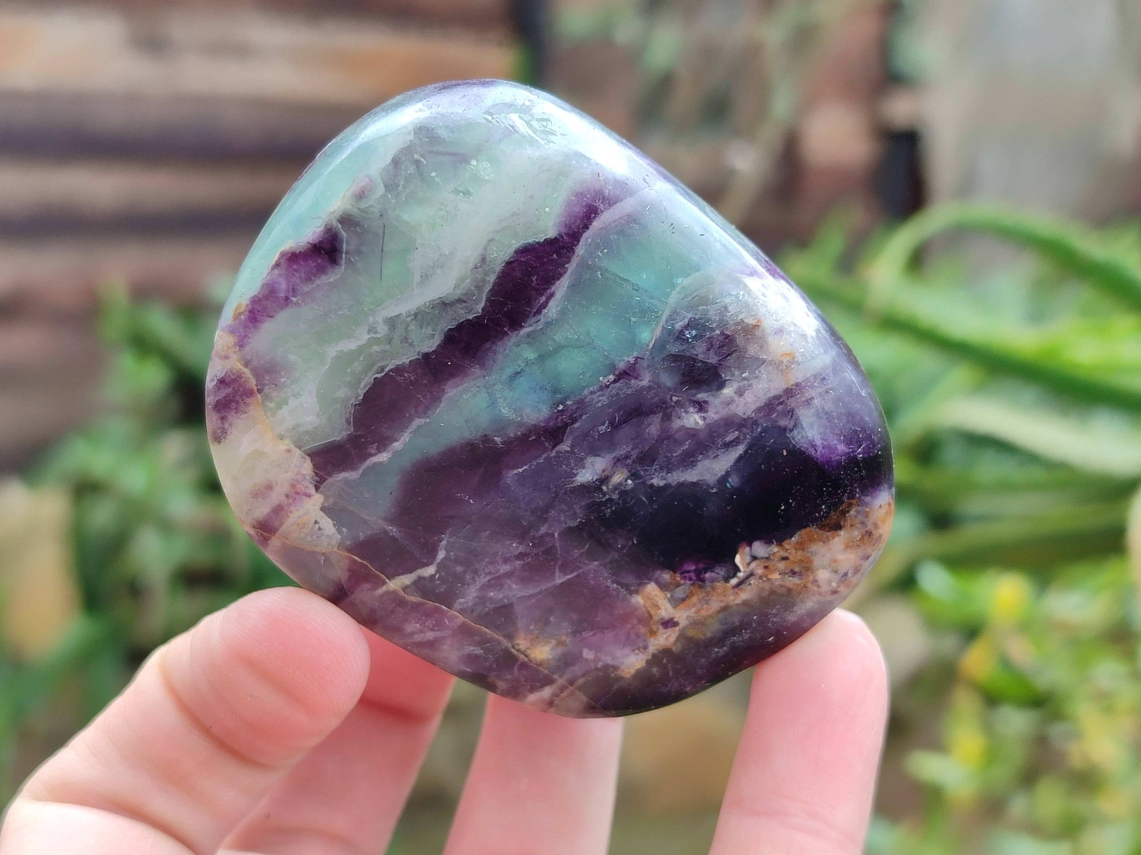 Polished Watermelon Fluorite Free Forms x 6 From Uis, Namibia - Toprock Gemstones and Minerals 