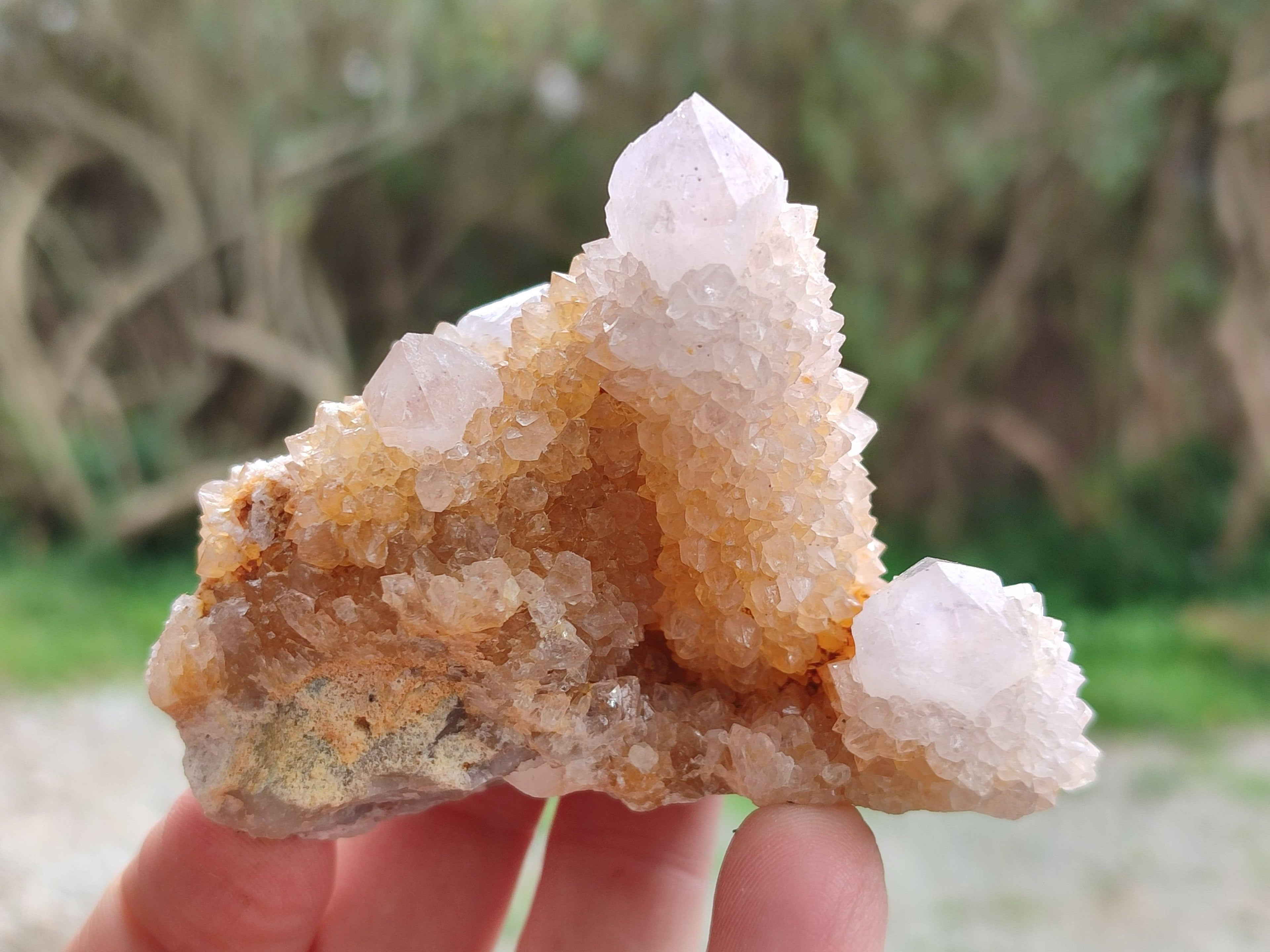 Natural Golden Limonite Coated Spirit Quartz Clusters x 12 From Boekenhouthoek, South Africa - Toprock Gemstones and Minerals 