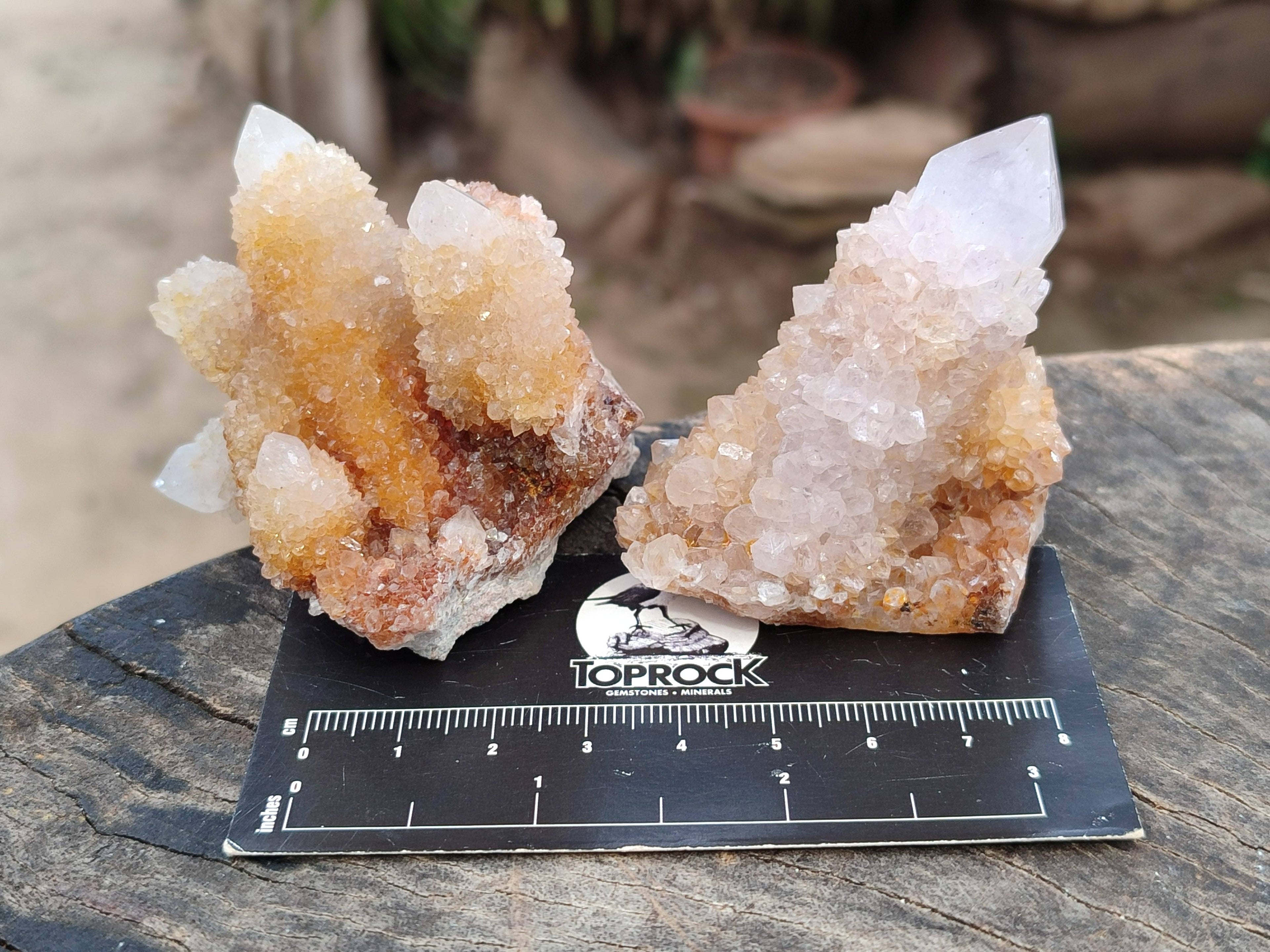Natural Golden Limonite Coated Spirit Quartz Clusters x 12 From Boekenhouthoek, South Africa - Toprock Gemstones and Minerals 
