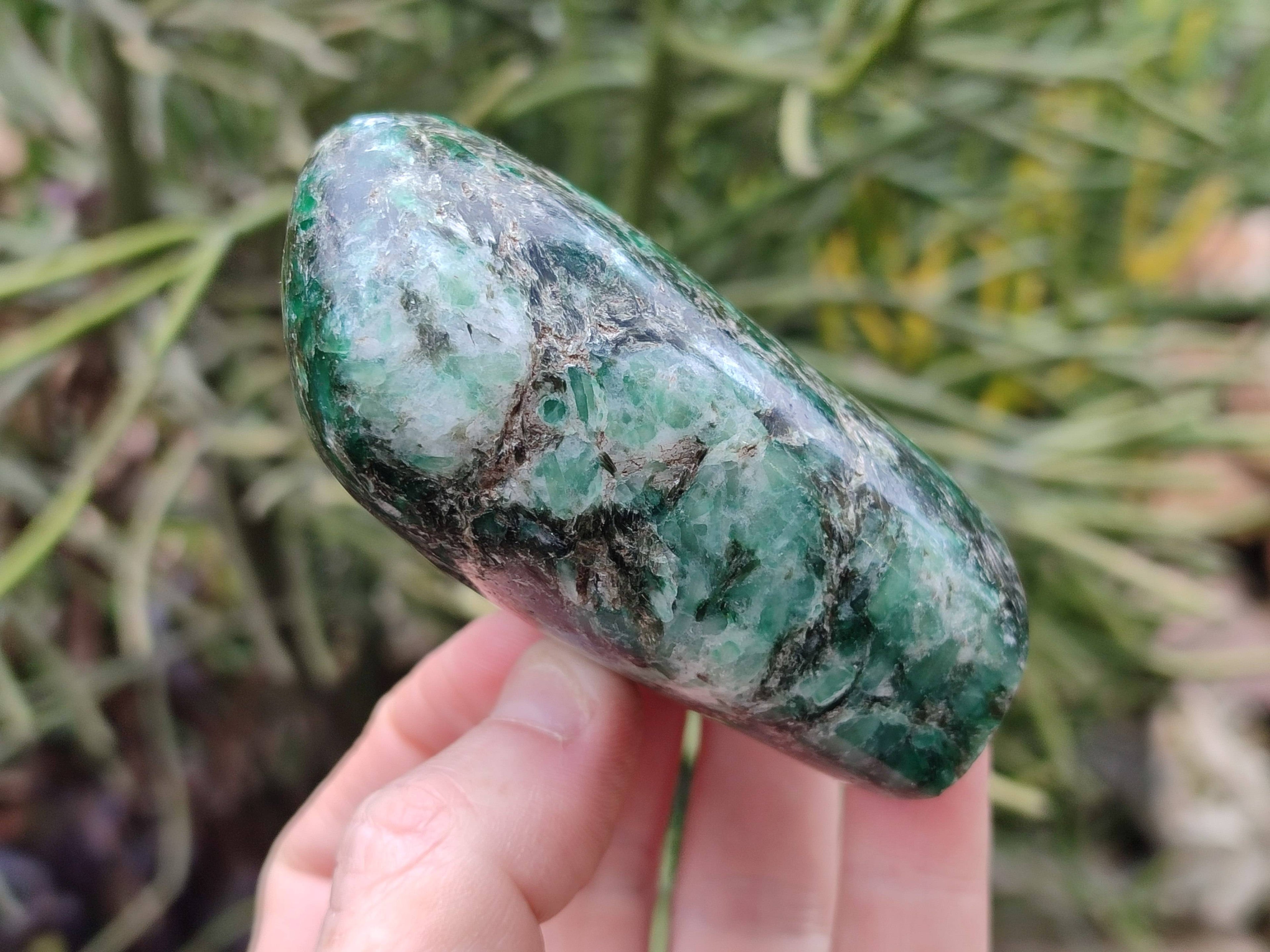 Polished Emerald Mica In Matrix 'Mutokolite' Standing Free Forms x 3 From Mutoko, Zimbabwe - Toprock Gemstones and Minerals 
