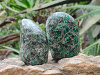 Polished Emerald Mica In Matrix 'Mutokolite' Standing Free Forms x 3 From Mutoko, Zimbabwe - Toprock Gemstones and Minerals 