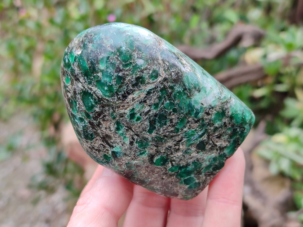 Polished Emerald Mica In Matrix 'Mutokolite' Standing Free Forms x 3 From Mutoko, Zimbabwe - Toprock Gemstones and Minerals 