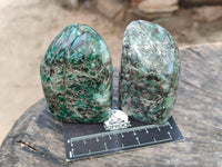 Polished Emerald Mica In Matrix 'Mutokolite' Standing Free Forms x 3 From Mutoko, Zimbabwe - Toprock Gemstones and Minerals 
