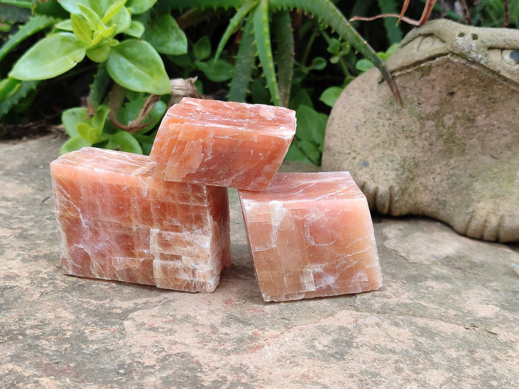 Natural Sunset Orange Calcite Specimens x 12 From Spitzkop, Namibia - Toprock Gemstones and Minerals 