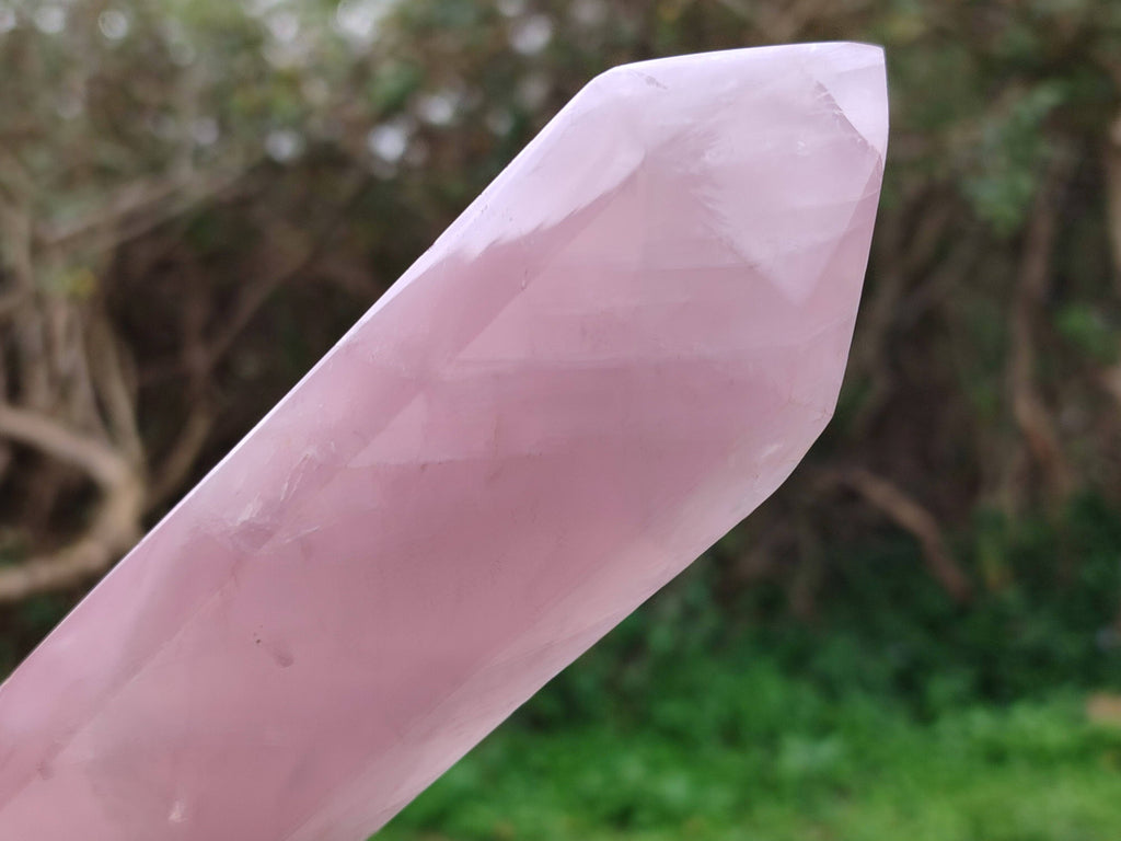 Polished Double Terminated Rose Quartz Points x 2 Madagascar - Toprock Gemstones and Minerals 