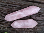 Polished Double Terminated Rose Quartz Points x 2 Madagascar - Toprock Gemstones and Minerals 