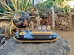 Polished Gemstone World Globe Desk Set x 1 From China - Toprock Gemstones and Minerals 