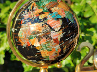 Polished Gemstone World Globe Desk Set x 1 From China