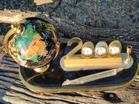 Polished Gemstone World Globe Desk Set x 1 From China