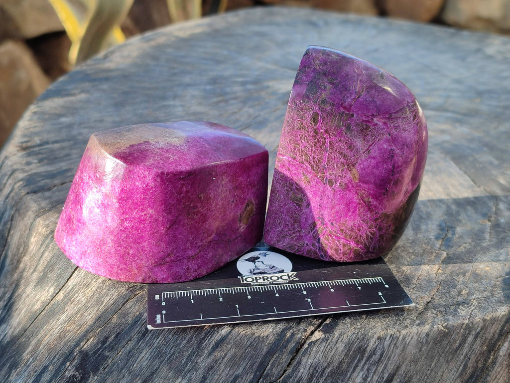 Polished Stichtite Free Forms x 6 From Barberton, South Africa - Toprock Gemstones and Minerals 