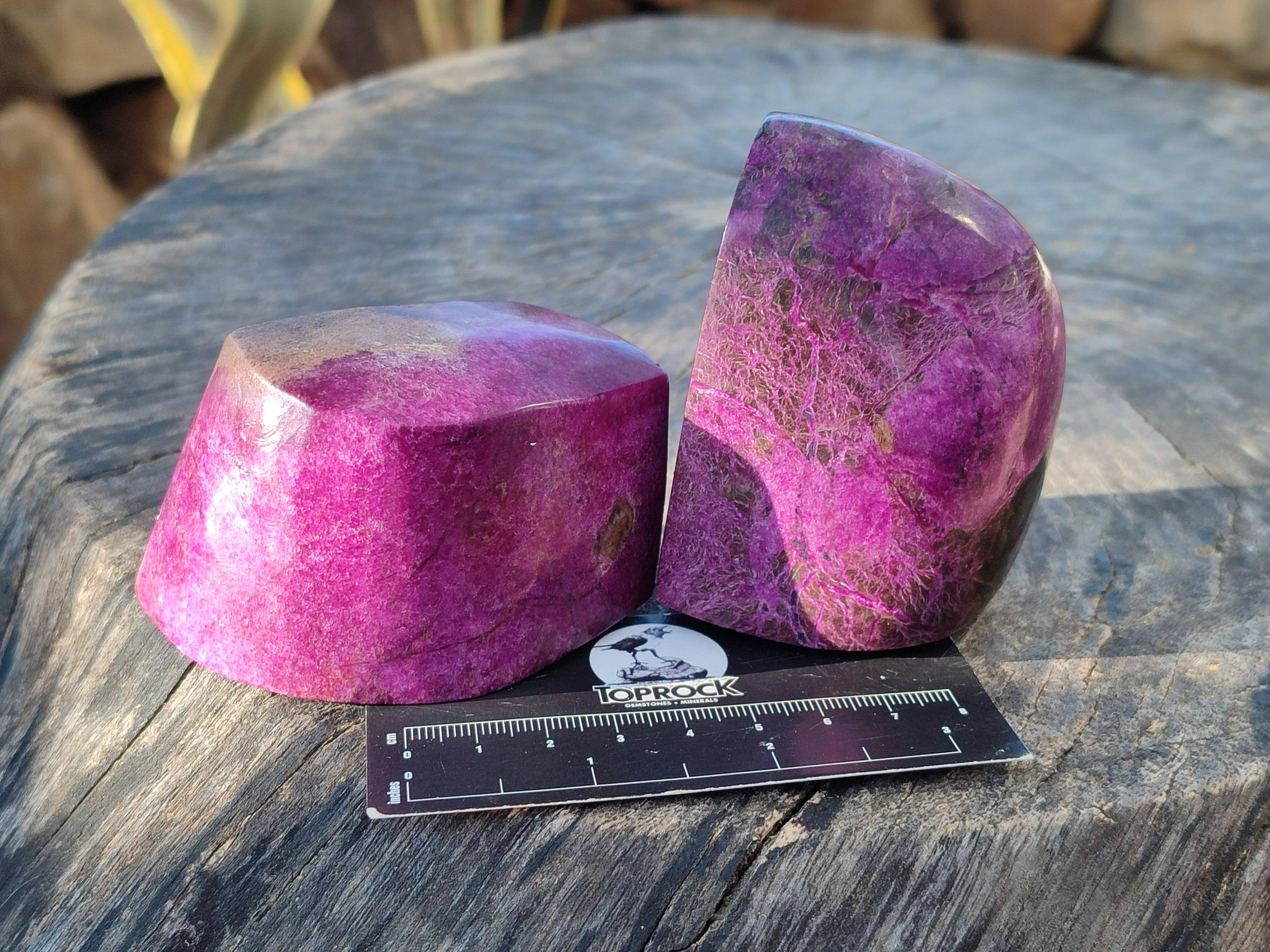 Polished Stichtite Free Forms x 6 From Barberton, South Africa - Toprock Gemstones and Minerals 
