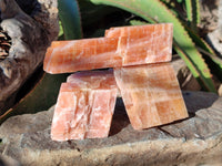 Natural Sunset Orange Calcite Specimens x 6 From Spitzkop, Namibia