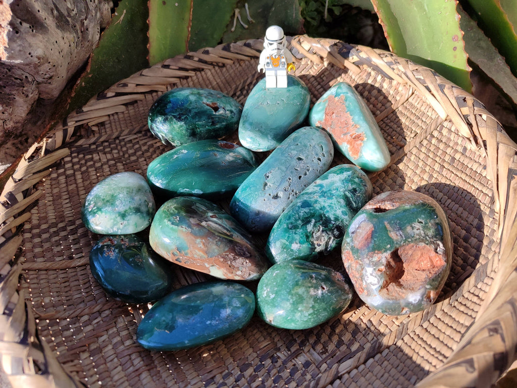 Polished Emerald Mtorolite Palm Stones x 12 From Mutorashanga, Zimbabwe - Toprock Gemstones and Minerals 