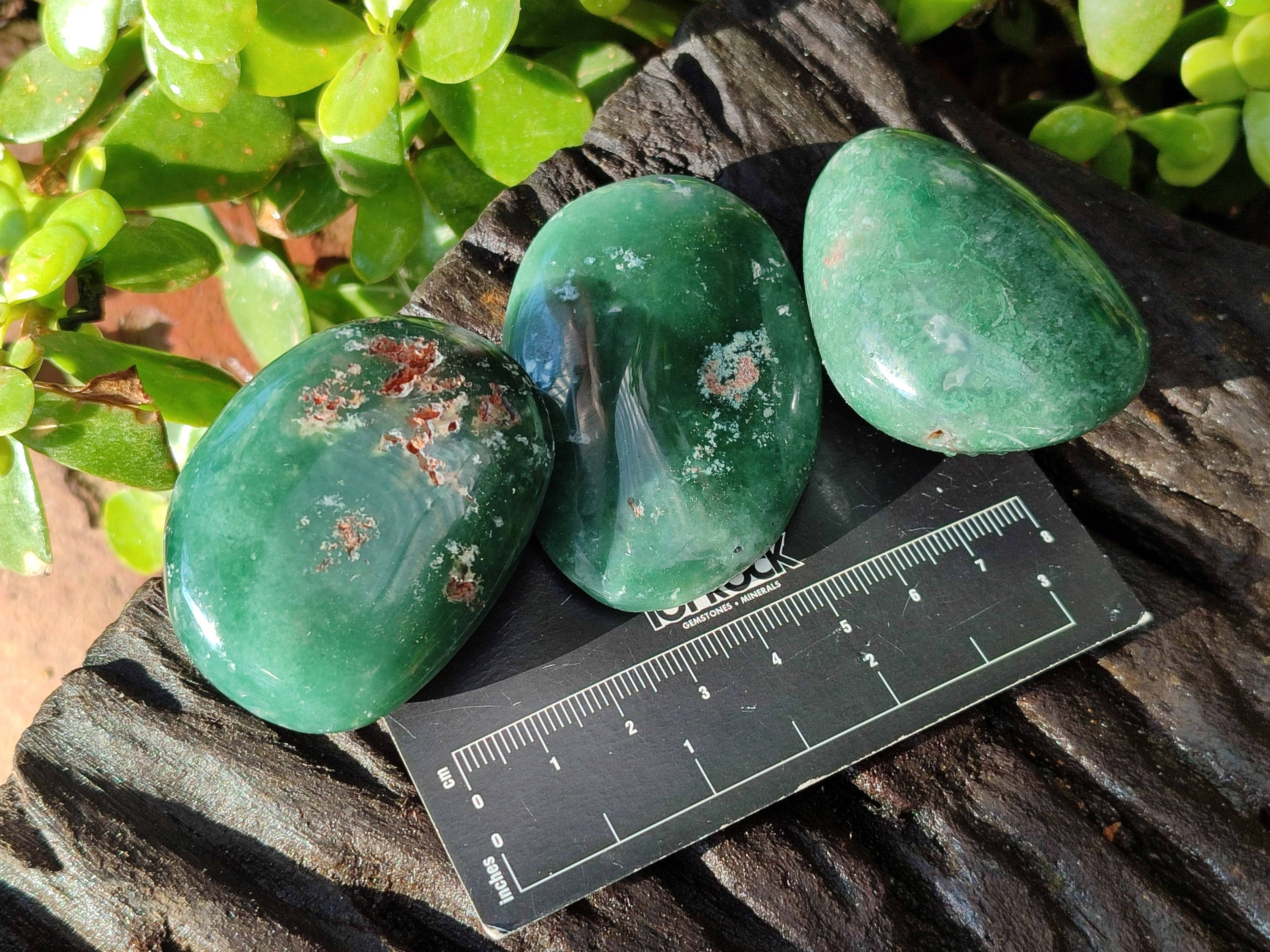 Polished Emerald Mtorolite Palm Stones x 12 From Mutorashanga, Zimbabwe - Toprock Gemstones and Minerals 
