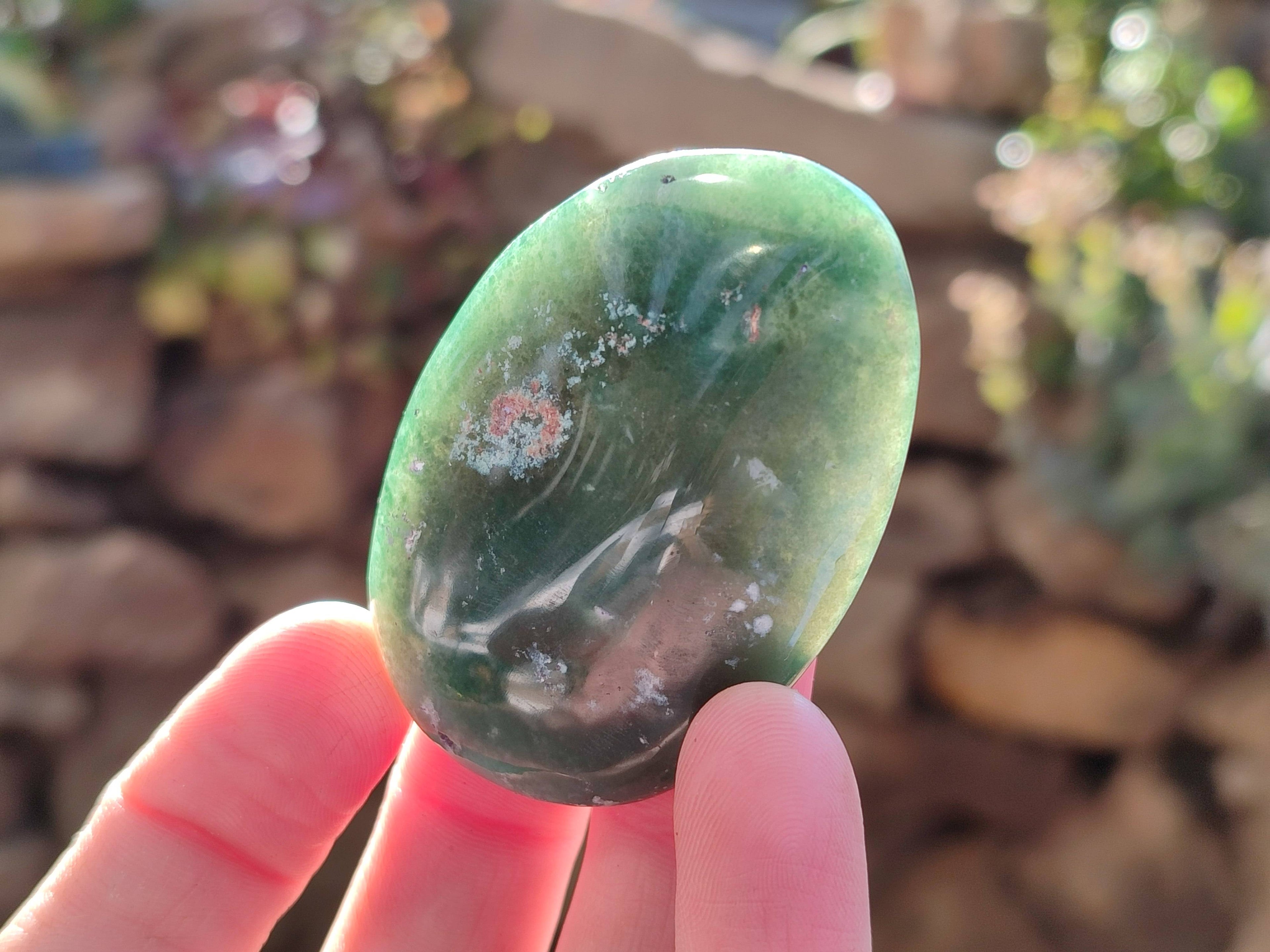 Polished Emerald Mtorolite Palm Stones x 12 From Mutorashanga, Zimbabwe - Toprock Gemstones and Minerals 