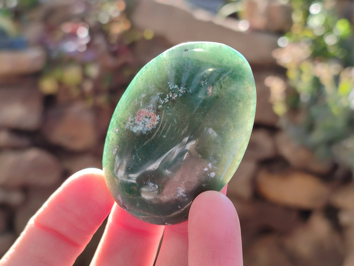 Polished Emerald Mtorolite Palm Stones x 12 From Mutorashanga, Zimbabwe - Toprock Gemstones and Minerals 